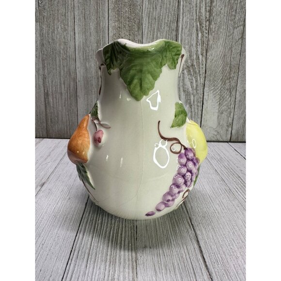 Jay Willfred Andrea by Sadek Pitcher Jug Ceramic Fruit Embossed Design Portugal - Picture 2 of 7